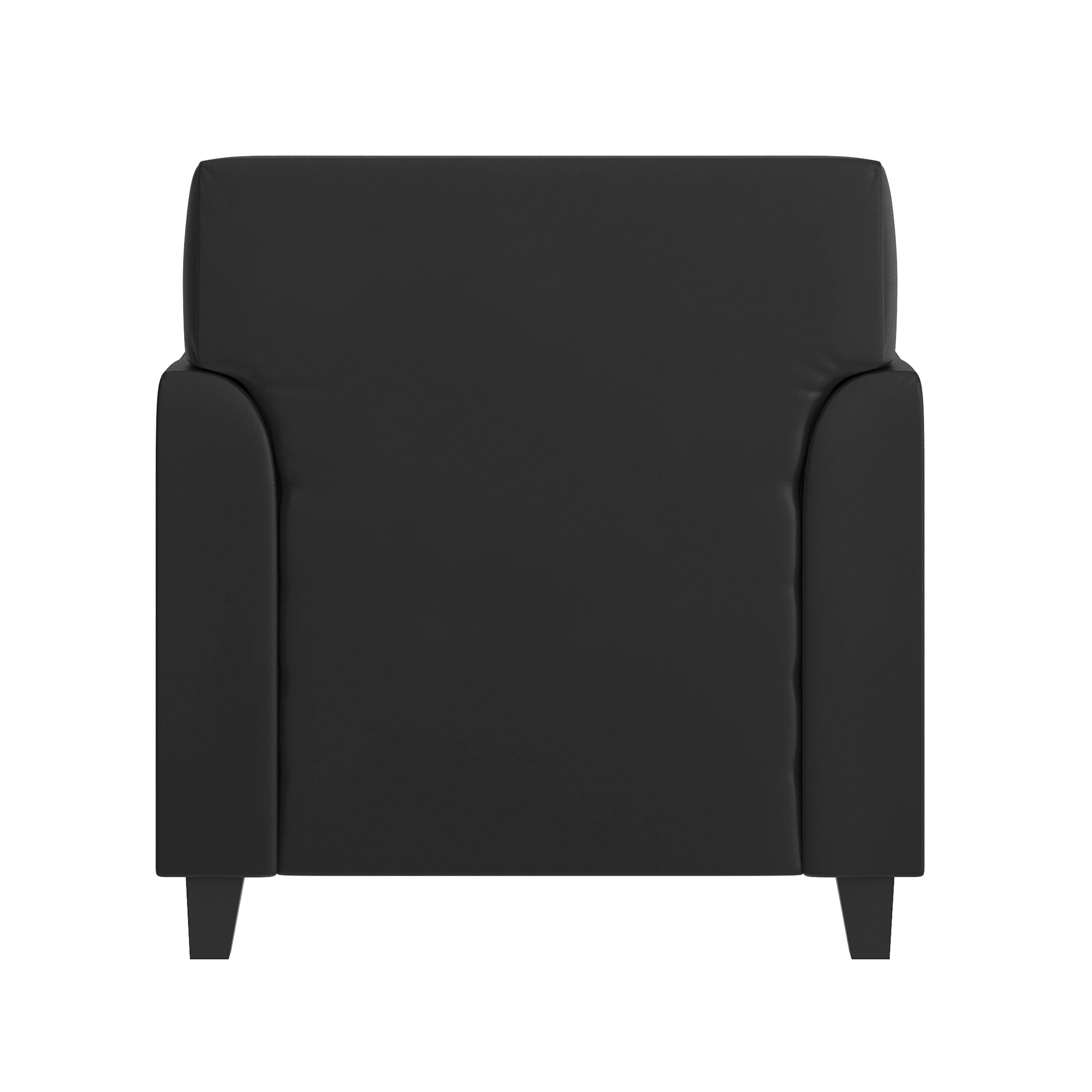 Alt View 5. Emma + Oliver - Faux Leather Chair with Clean Line Stitched Frame - Black.