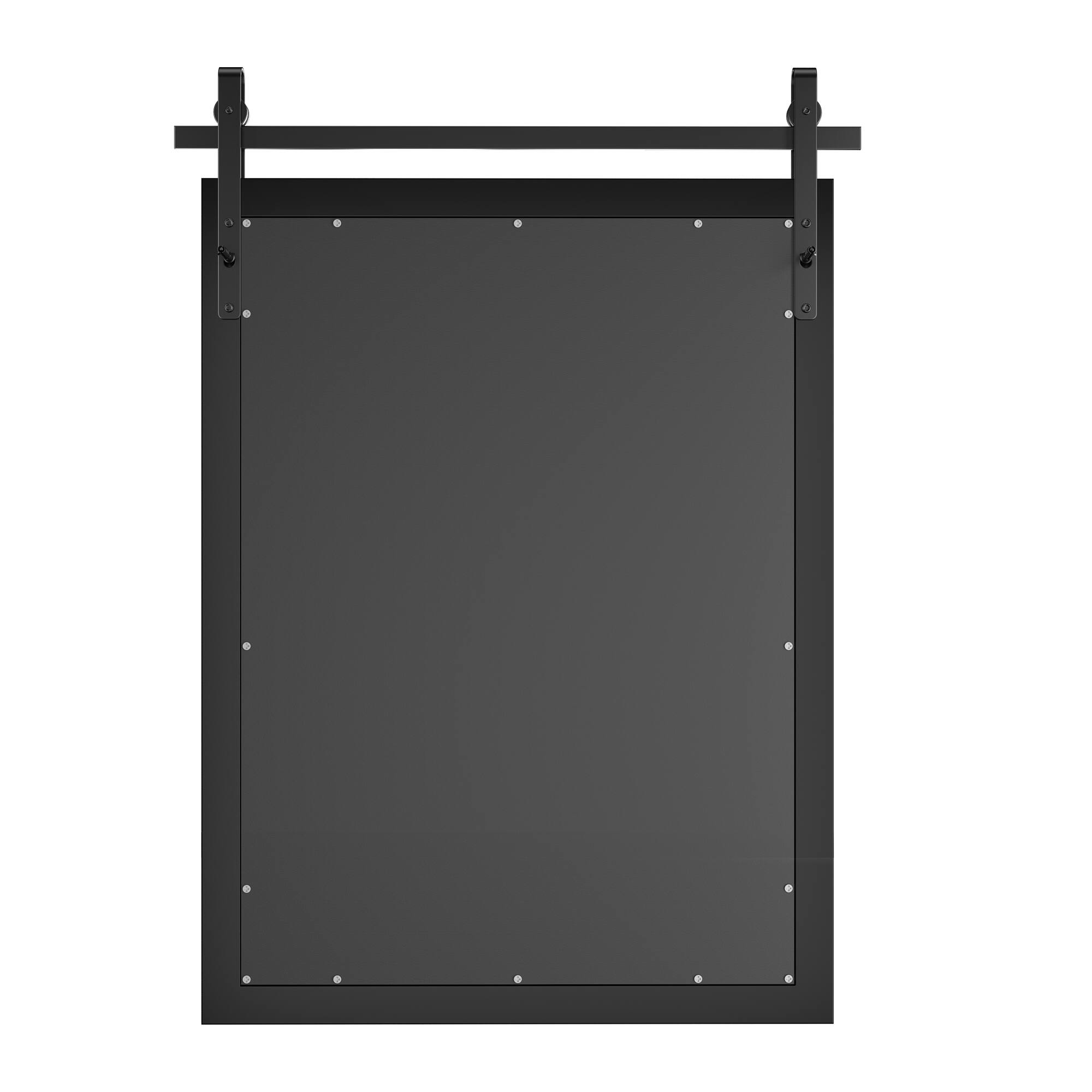 Left. APRILSOUL - Farmhouse 22 in. W x 30 in. H Rectangle Framed Wall Bathroom Vanity Mirror Accent Mirror in Black.