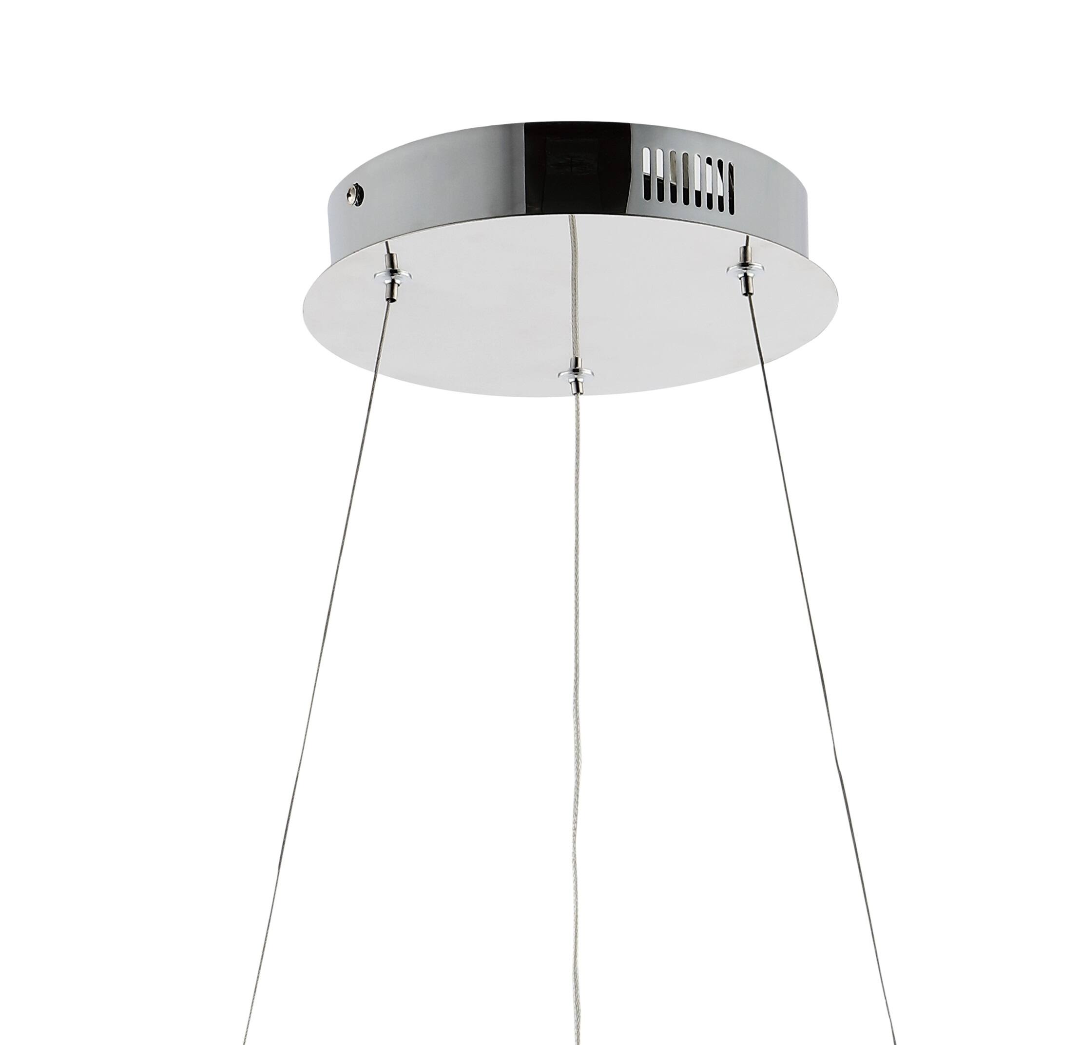 Alt View 5. Jonathan Y - Brice 15.75" Modern Contemporary Metal Round Integrated LED Pendant, Chrome - Chrome.