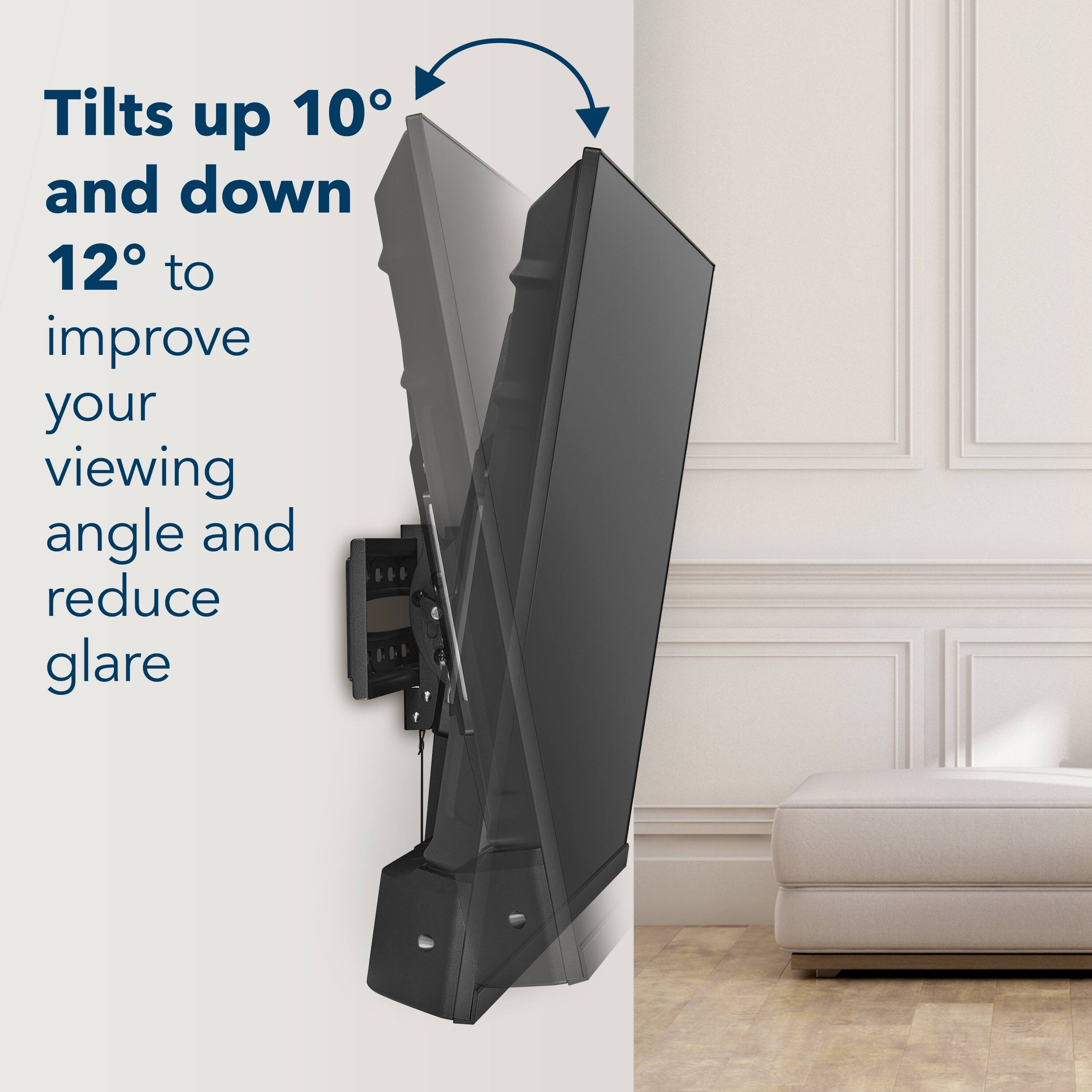 Tilts up 10° and down 12° to improve your viewing angle and reduce glare