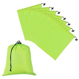 Unique Bargains - Drawstring Bag with Toggle, Stuff Sack Waterproof Travel Storage Cinch Pouch, 10" x 12" & 8pcs - Fits Gym/Travel/Hiking - Light Green