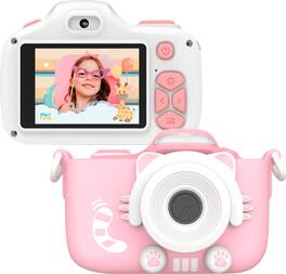 myFirst - Camera 3 - Digital Camera for Kids with Extra Selfie Lens 16MP HD Video, Selfie Lens, Shockproof Case, microSD - Pink