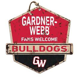 Jardine - Gardner-Webb Bulldogs 20" x 20" Fans Welcome Badge Sign - Red