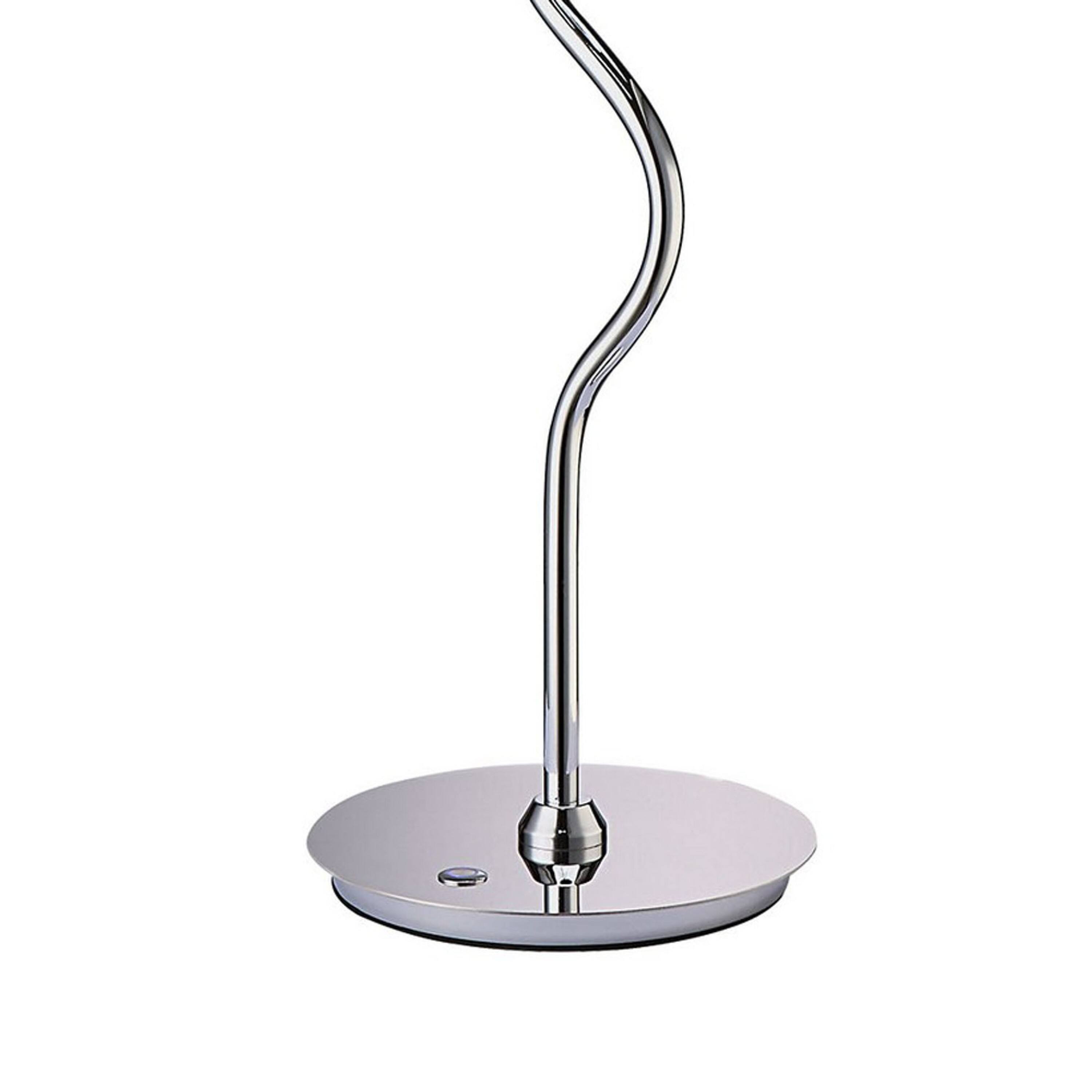 Back. Manhattan Lane - Salt 33 Inch Table Lamp, Accent Twisted Design, LED Light, Chrome Metal - Chrome, Silver.