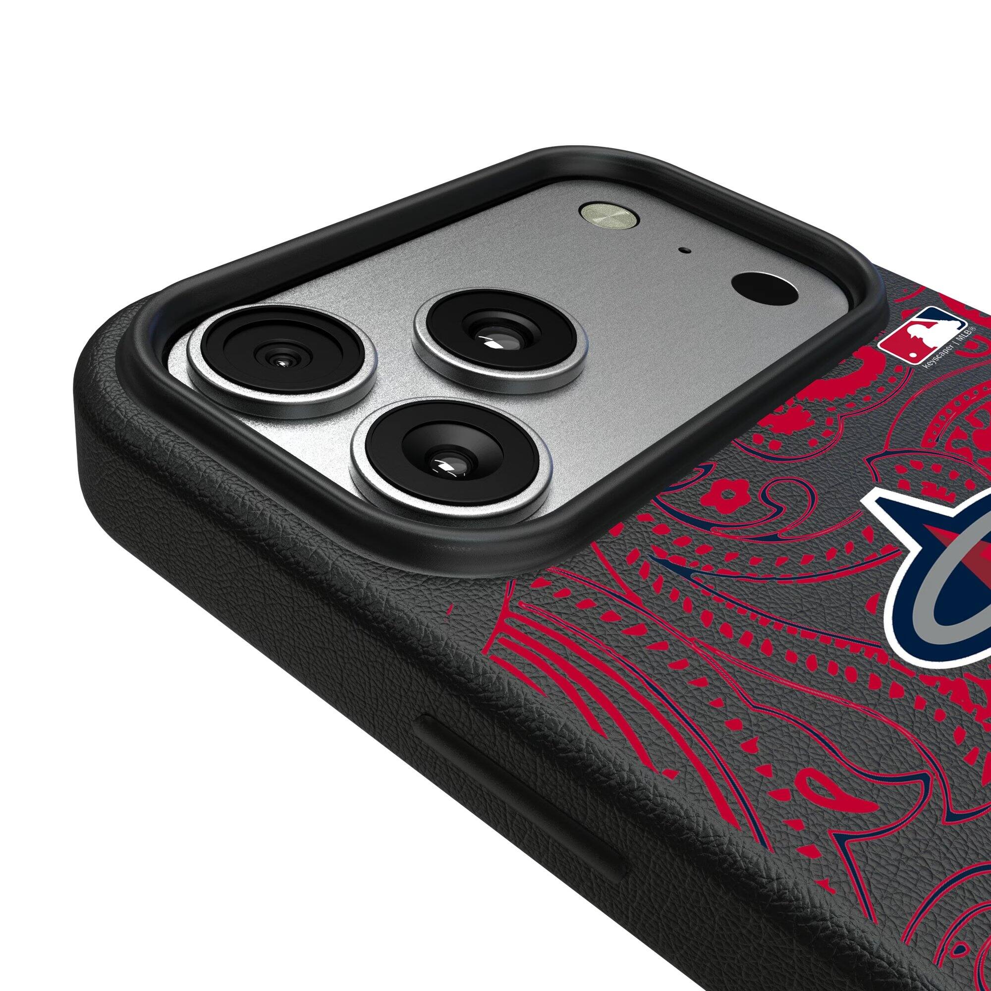 Alt View 2. Keyscaper - Los Angeles Angels Paisley iPhone Magnetic Bump Case - 15 - Black.