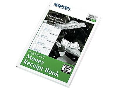 REDIFORM  
Three Part Form  
Angle Writing Area  
Consecutively Numbered  

S1657N-CL  
Money Receipt Book  

CARBONLESS  
200 SHEETS  
3 PART