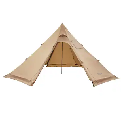 Front. VEVOR - Hot Tent for 4 Persons, Portable Winter Tipi Tent with Stove Jack, Waterproof Canvas Camping Tents - Brown.