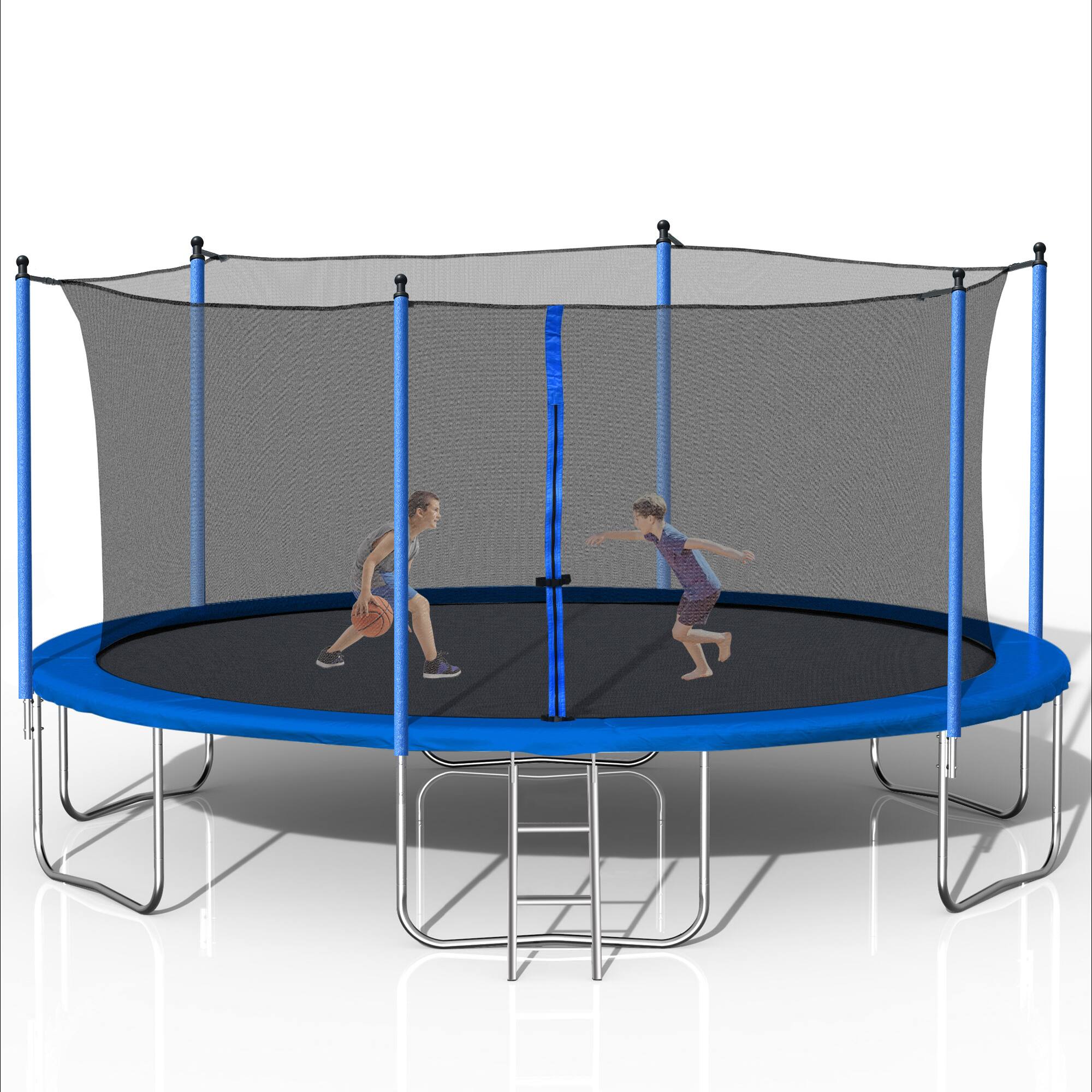 Back. LOVMOR - Lovmor 14 FT Trampoline with Ladder and Safety Enclosure Recreational Trampoline for Adults.