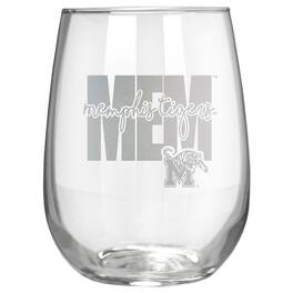 Great American Products - Memphis Tigers Etched 17oz. City Stemless Wine Glass - Multicolor