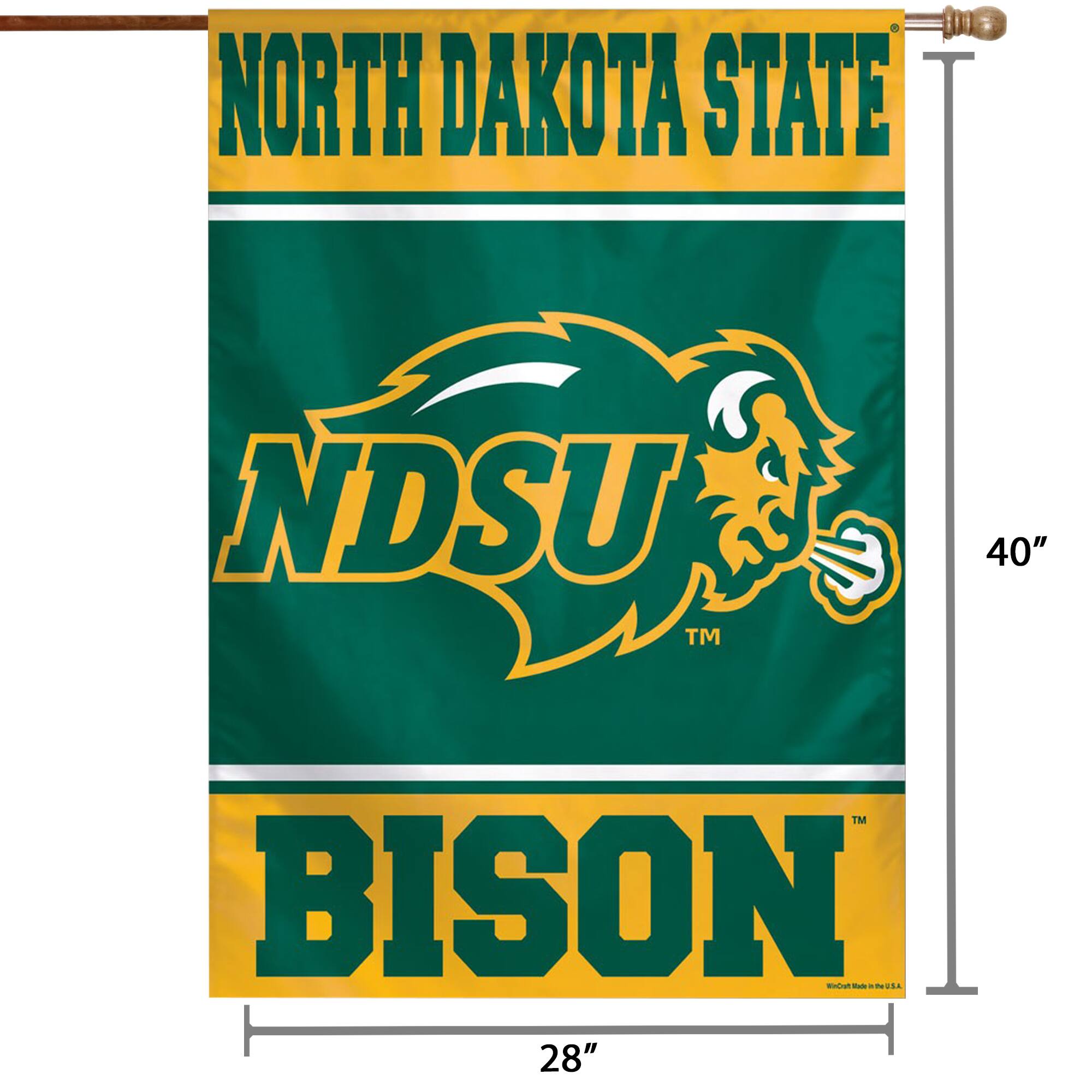NORTH DAKOTA STATE  
NDSU  
BISON  

40"  
28"