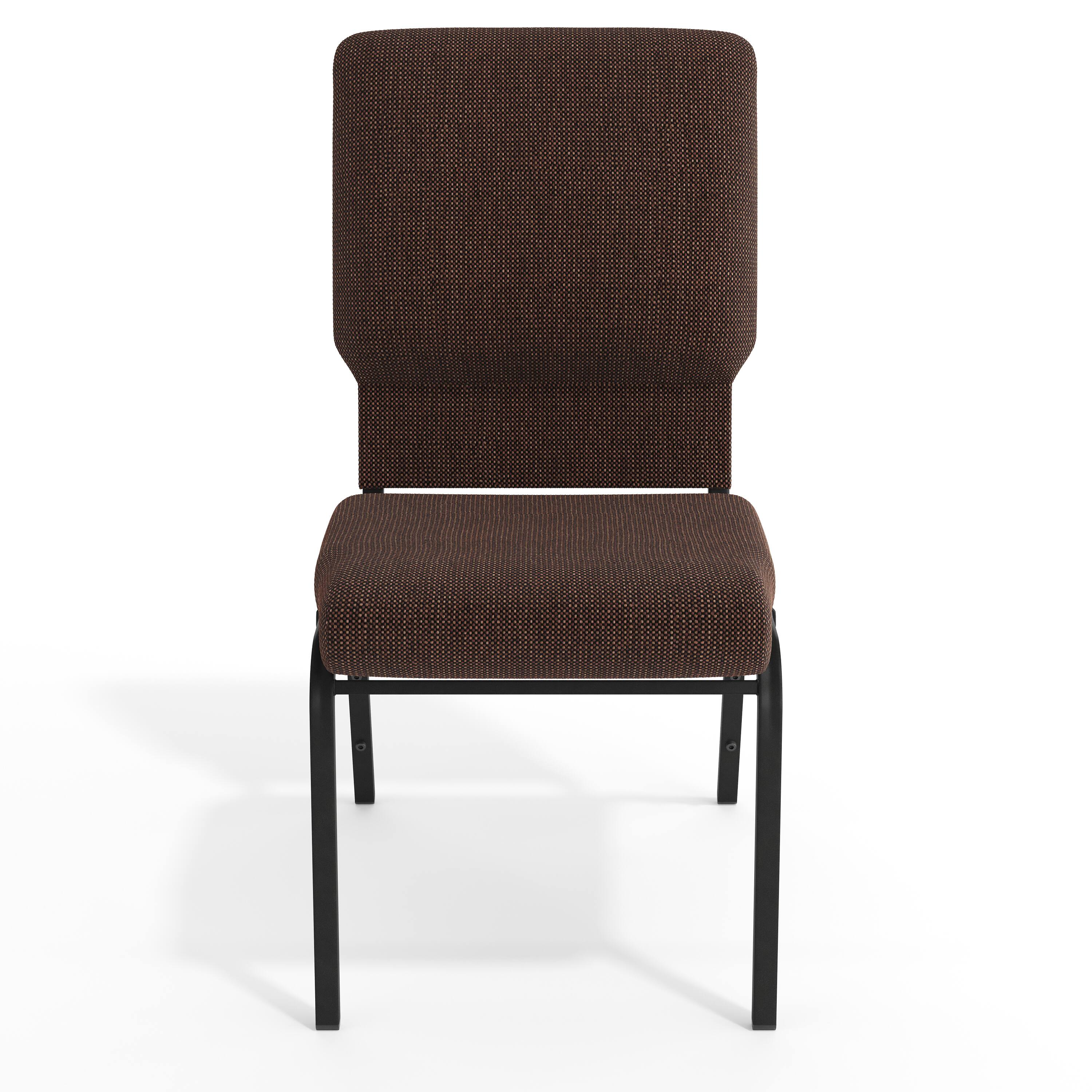Alt View 9. Emma + Oliver - Church Chairs 18.5 in. Wide - Java Fabric/Black Vein Frame.