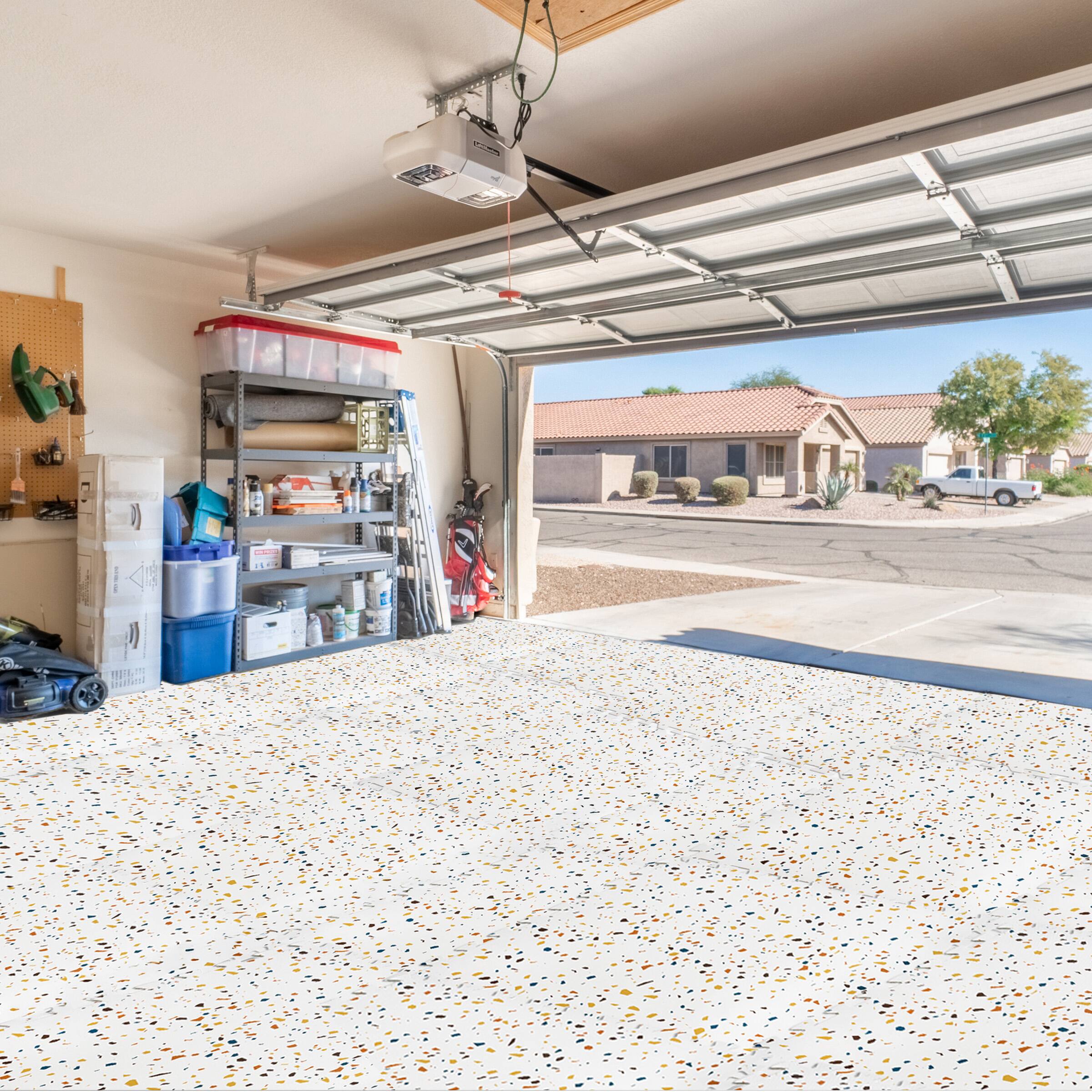 Alt View 3. Sorbus - Sorbus 120 Sq. Ft. Wood Grain Floor Tiles Foam Mat EVA Interlocking Mats Tile 3/8-Inch Thick Flooring Mats w/Borders - Confetti.