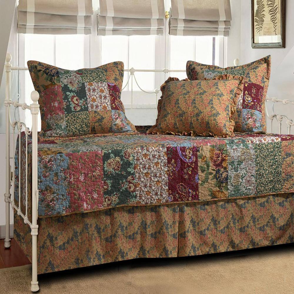 Angle. Greenland Home Fashions - Greenland Home Fashion Antique Chic 5-Piece Daybed Set - Multicolor 39x75" - Multicolor.