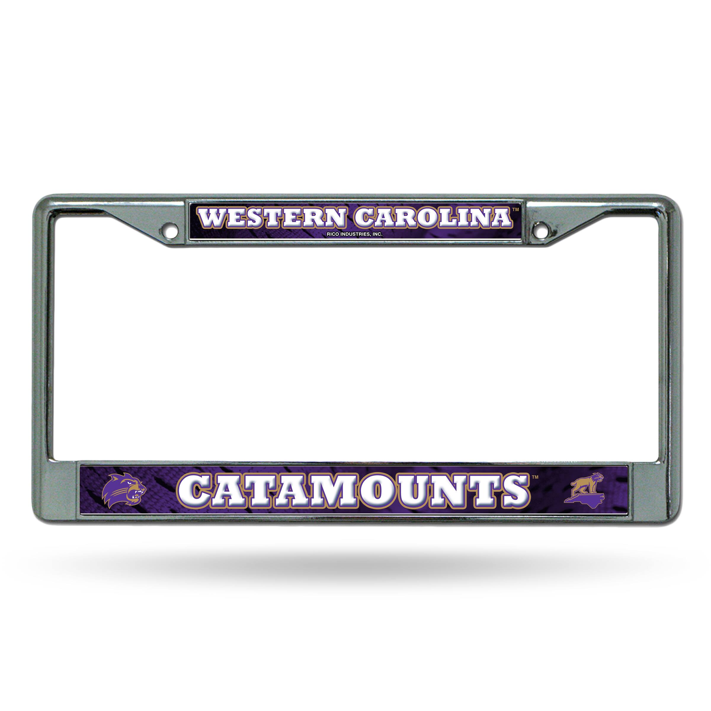 Rico Industries - Western Carolina Catamounts Chrome Metal License Plate Frame - Multi