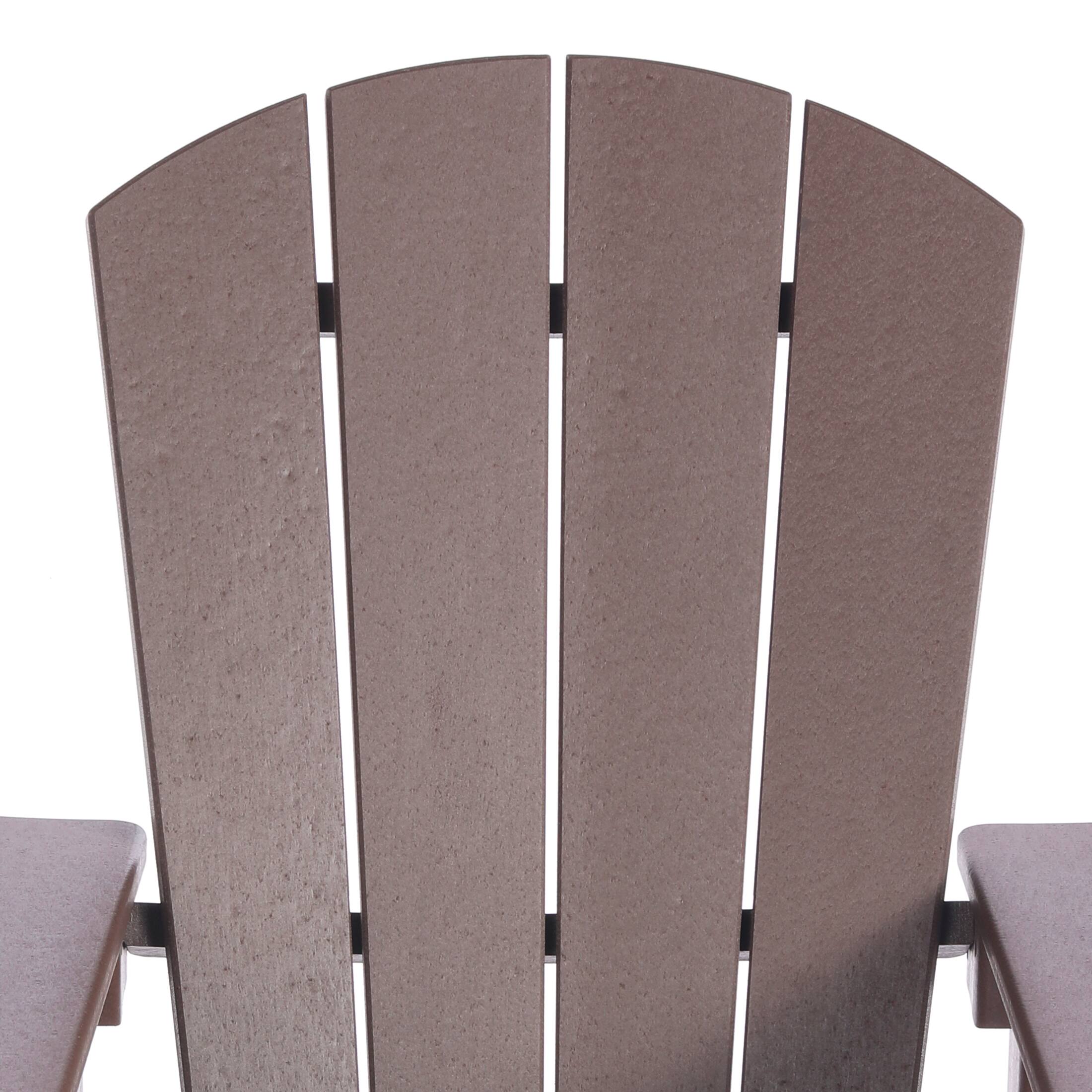 Alt View 4. WestinTrends - WestinTrends Malibu Kids Outdoor HDPE Adirondack Plastic Patio Chair - Dark Brown.