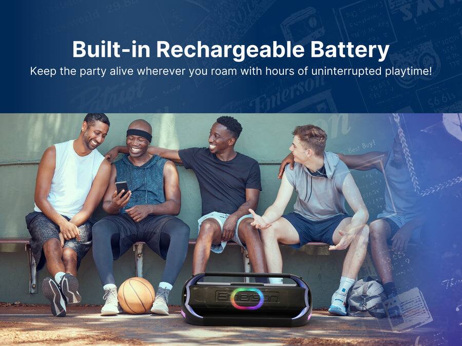 Built-in Rechargeable Battery  
Keep the party alive wherever you roam with hours of uninterrupted playtime!