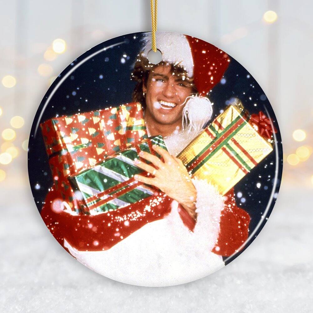 Back. OrnamentallyYou - George Michael Christmas Ornament Circle - Multi-colored.