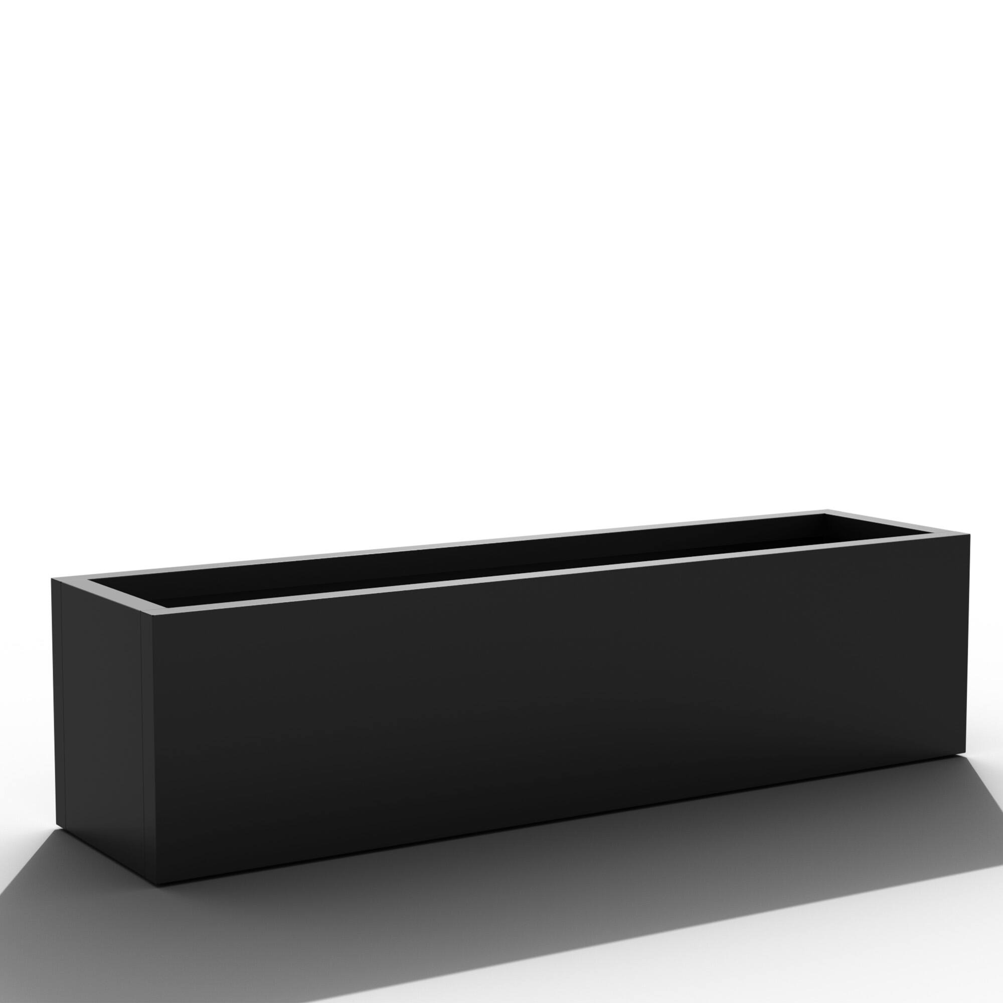 Angle. PexFix - 35.8 in. W Outdoor Metal Rectangular Planter Box with Drainage – Garden Raised Bed for Herbs, Vegetables, and Flowers - Black.