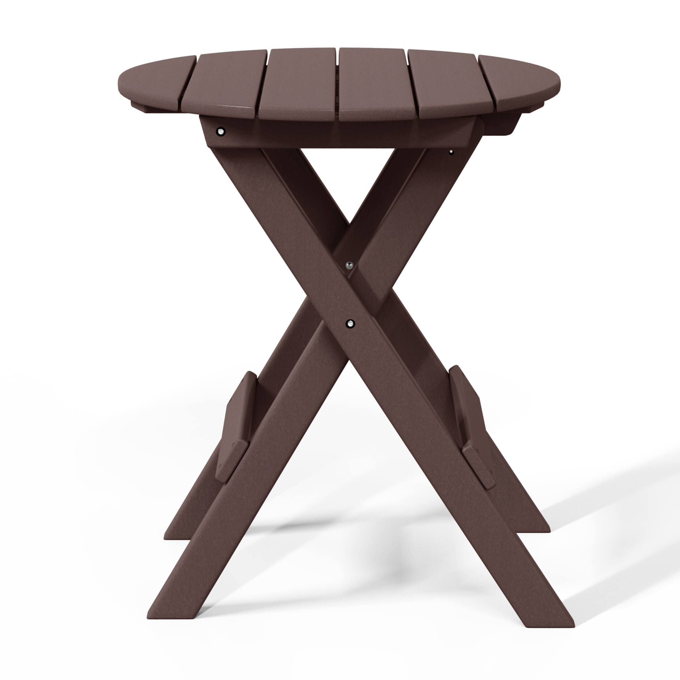 Back. WestinTrends - WestinTrends Malibu HDPE Outdoor 24.5 Inch Round Portable Folding Patio Dining Table - Dark Brown.