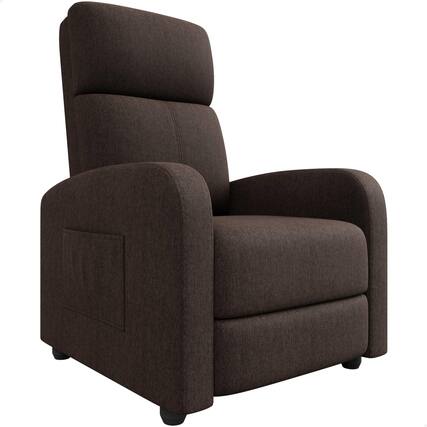 Front. Jojoka - Recliner Chair for Adults, Lazy Recliner Ergonomic Adjustable Single Sofa Enhanced - Brown.