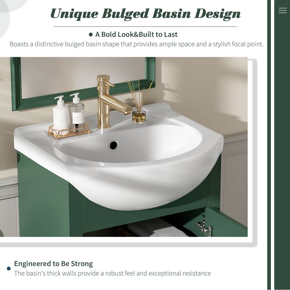 Unique Bulged Basin Design

A Bold Look & Built to Last
Boasts a distinctive bulged basin shape that provides ample space and a stylish focal point.

Engineered to Be Strong
The basin's thick walls provide a robust feel and exceptional resistance