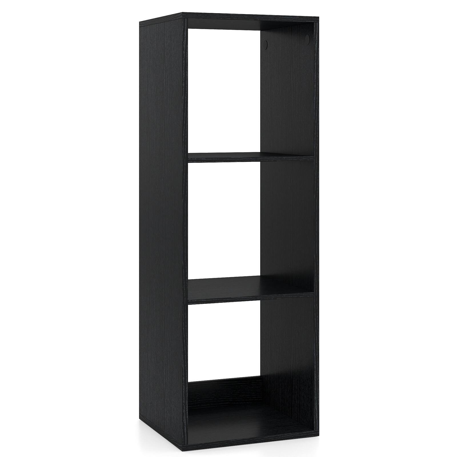 Alt View 9. Gymax - Gymax 3-Cube Open Back Bookcase Set of 2 w/ Anti-tip Kit Modern Style Organizer Black - Black.