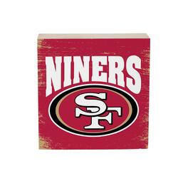 Evergreen Enterprises - San Francisco 49ers 6" Square Fan Chant Wood Block Shelf Sign - Multicolor
