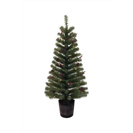 Front. Celebrations - Celebrations 4 ft. Full LED 35 ct Nothern Pine Prelit Color Changing Christmas Tree - Green.