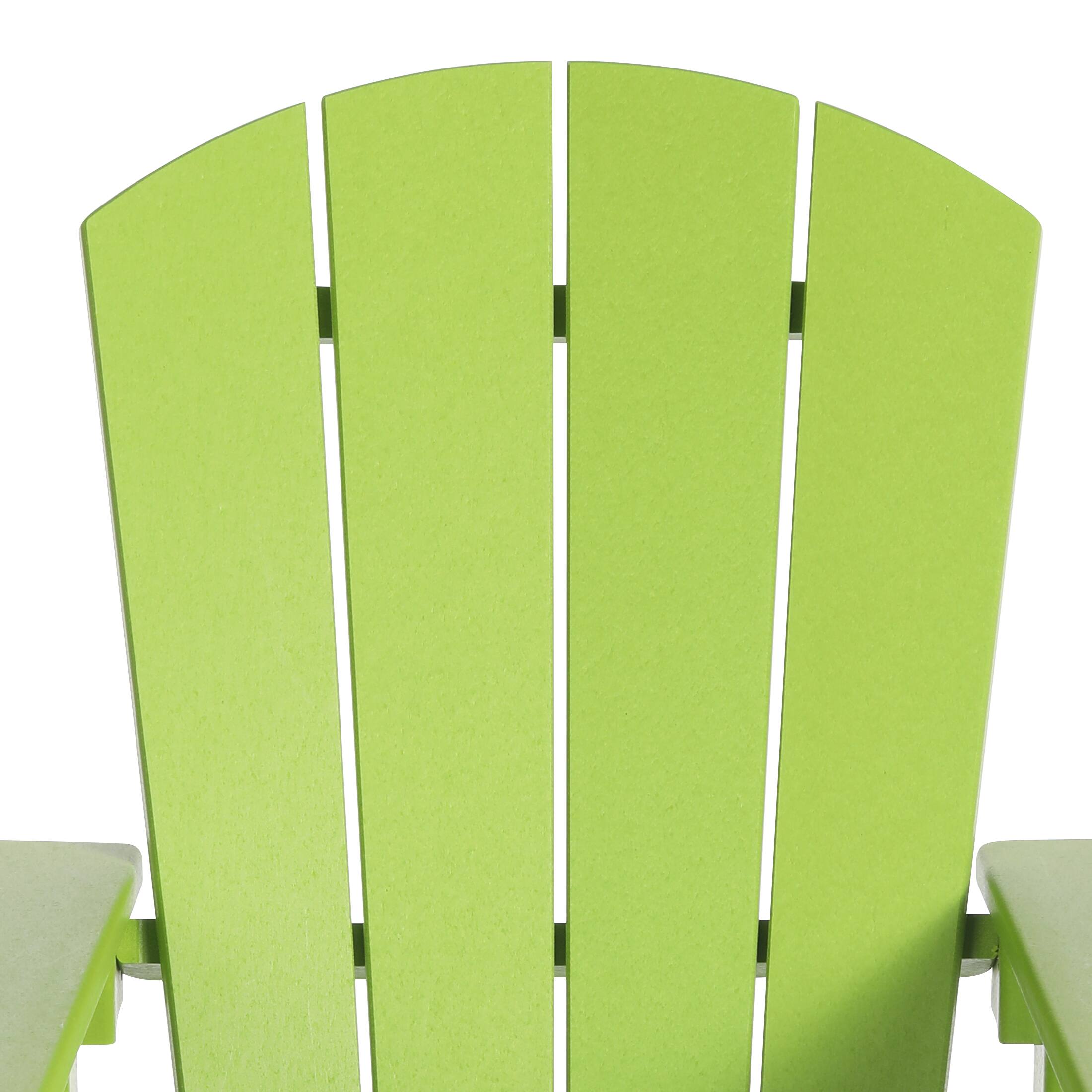 Alt View 4. WestinTrends - WestinTrends Malibu Kids Outdoor HDPE Adirondack Plastic Patio Chair - Lime.