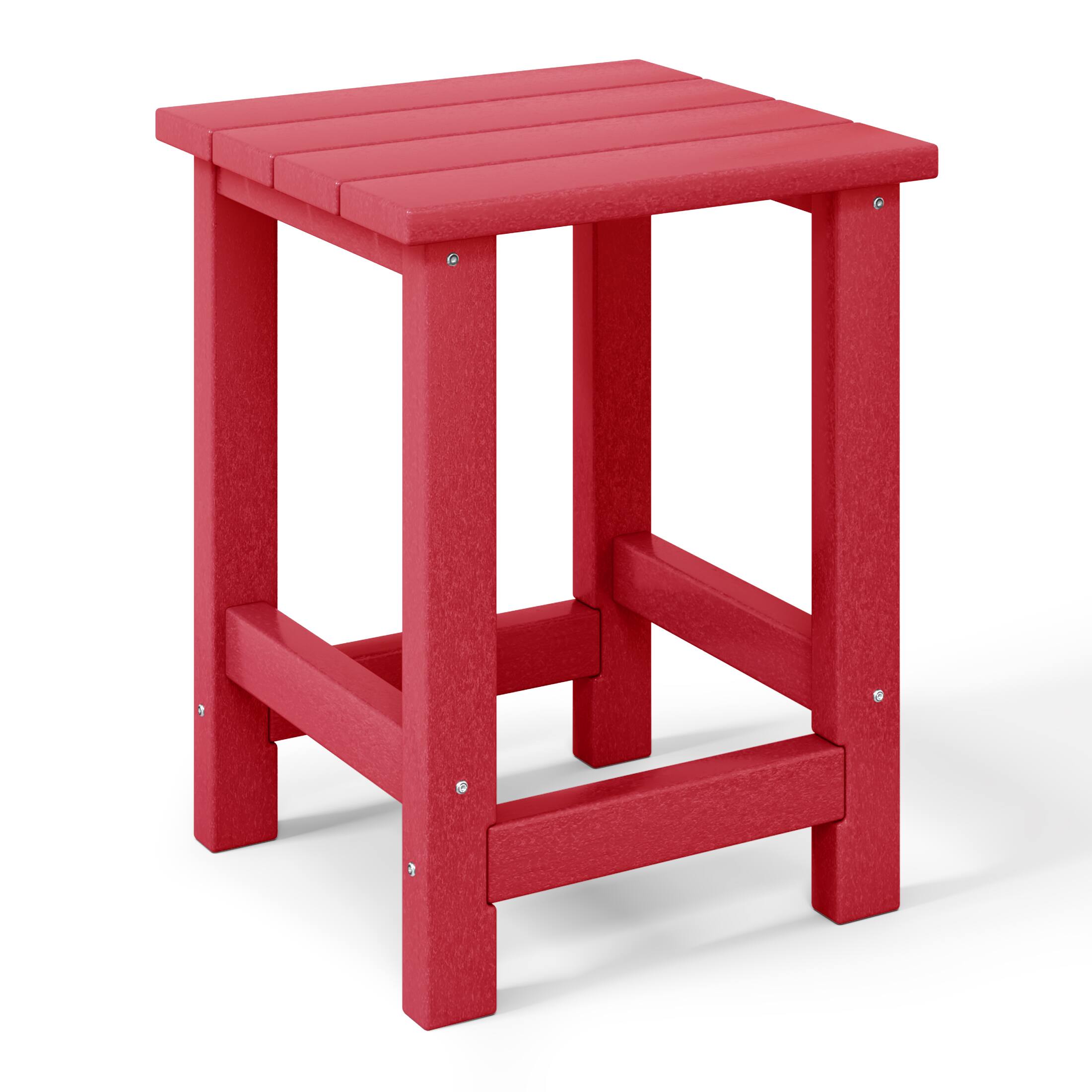 Alt View 4. WestinTrends - WestinTrends Malibu Kids 3-Piece Outdoor HDPE Adirondack Chairs With Square Side Table Set - Red.