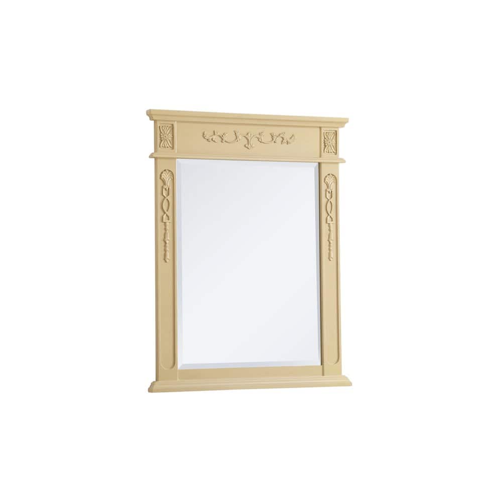Elegant Decor - Wood Frame Mirror 28 Inch X 36 Inch In - Light Antique Beige