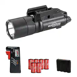 SureFire - X300T-B Turbo Handgun Weaponlight Batteries/Tester/Cases Bundle - Black