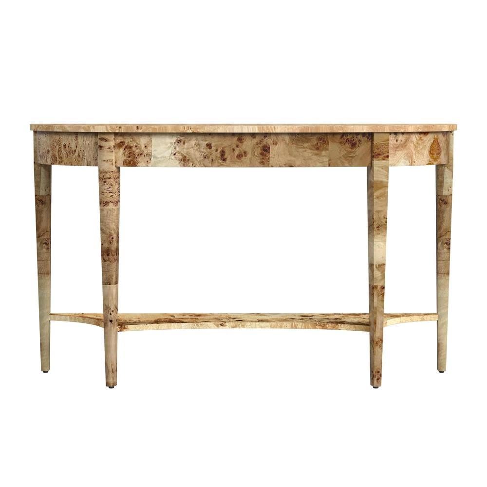 Alt View 1. Starlight Canyon Home - Light Brown Half Moon Sofa Table for Living Room or Narrow Entryway - Light Brown.