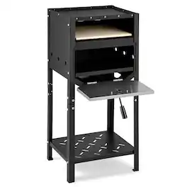 Mondawe - Portable Outdoor Pizza Oven with Stone, Peel and Cover, 12 Inch Wood Fired - Black