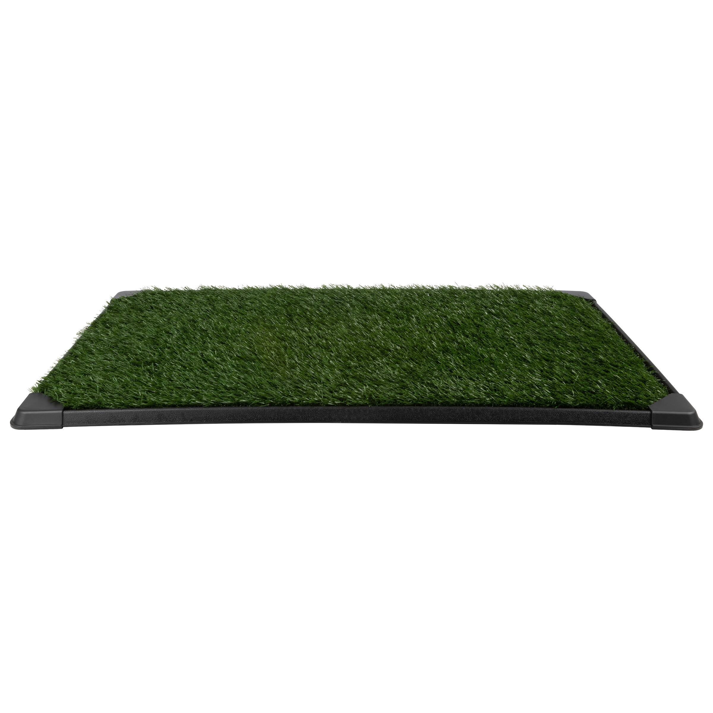 Front. PetMaker - 41x27in Dog Grass Pad with Tray - Black/Green.