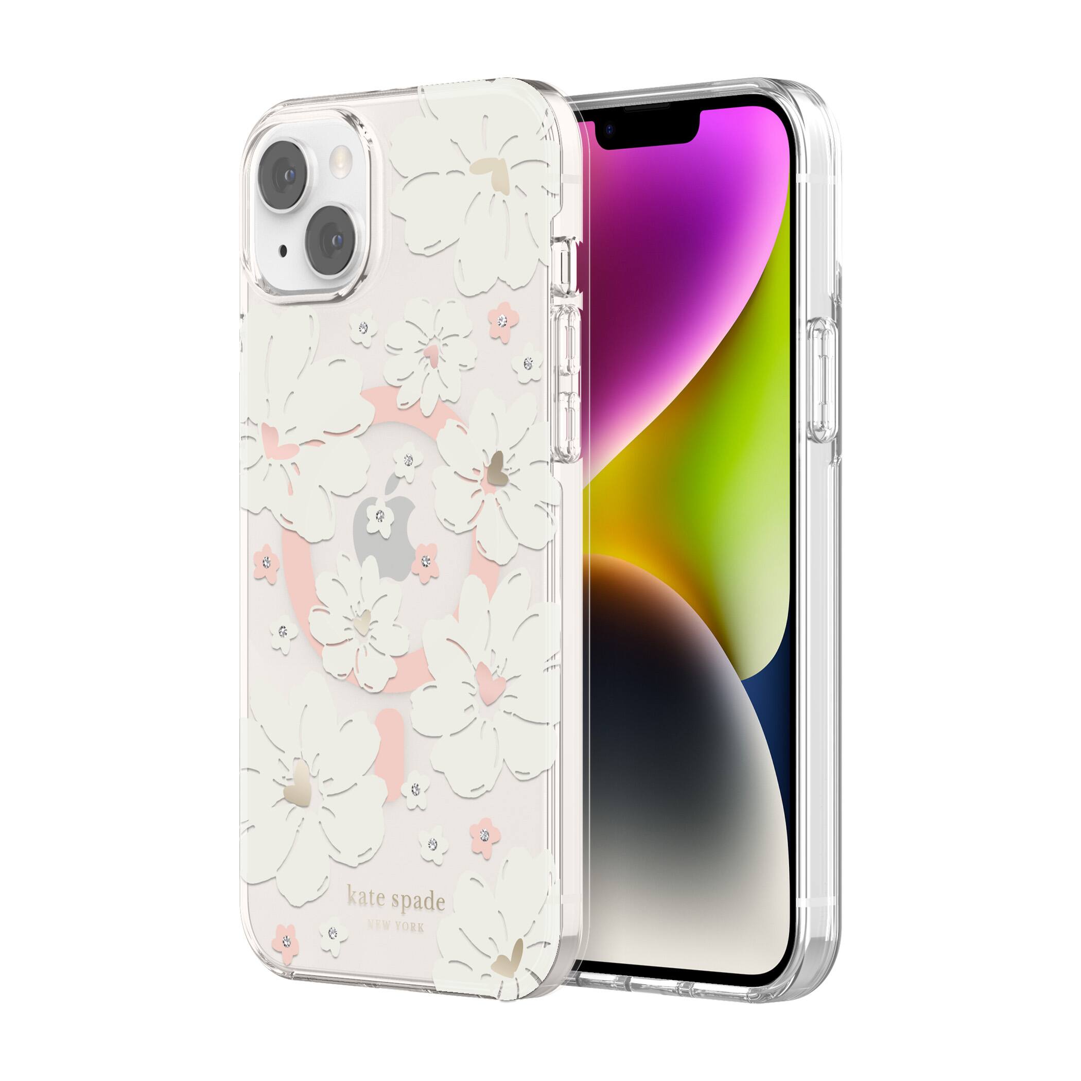 Alt View 3. kate spade new york - Protective Hardshell Magsafe Case for iPhone 14 Plus - Peony.
