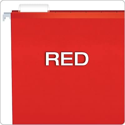 Alt View 2. Pendaflex - Reinforced Hanging File Folders, 1/5 Tab, Letter Size, 25/Box - Red.