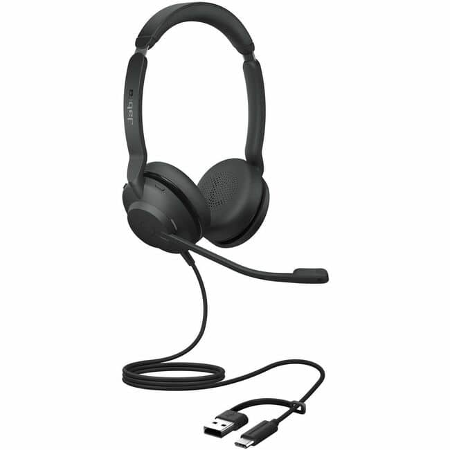 Jabra - Evolve2 30 SE Stereo USB C and A Headset - Microsoft Teams Certification - Stereo - USB Type C, USB Type A - Wired - Red