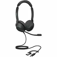Front. Jabra - Jabra Evolve2 30 SE Stereo USB C and A Headset - Microsoft Teams Certification - Stereo - USB Type C, USB Type A - Wired - Red.