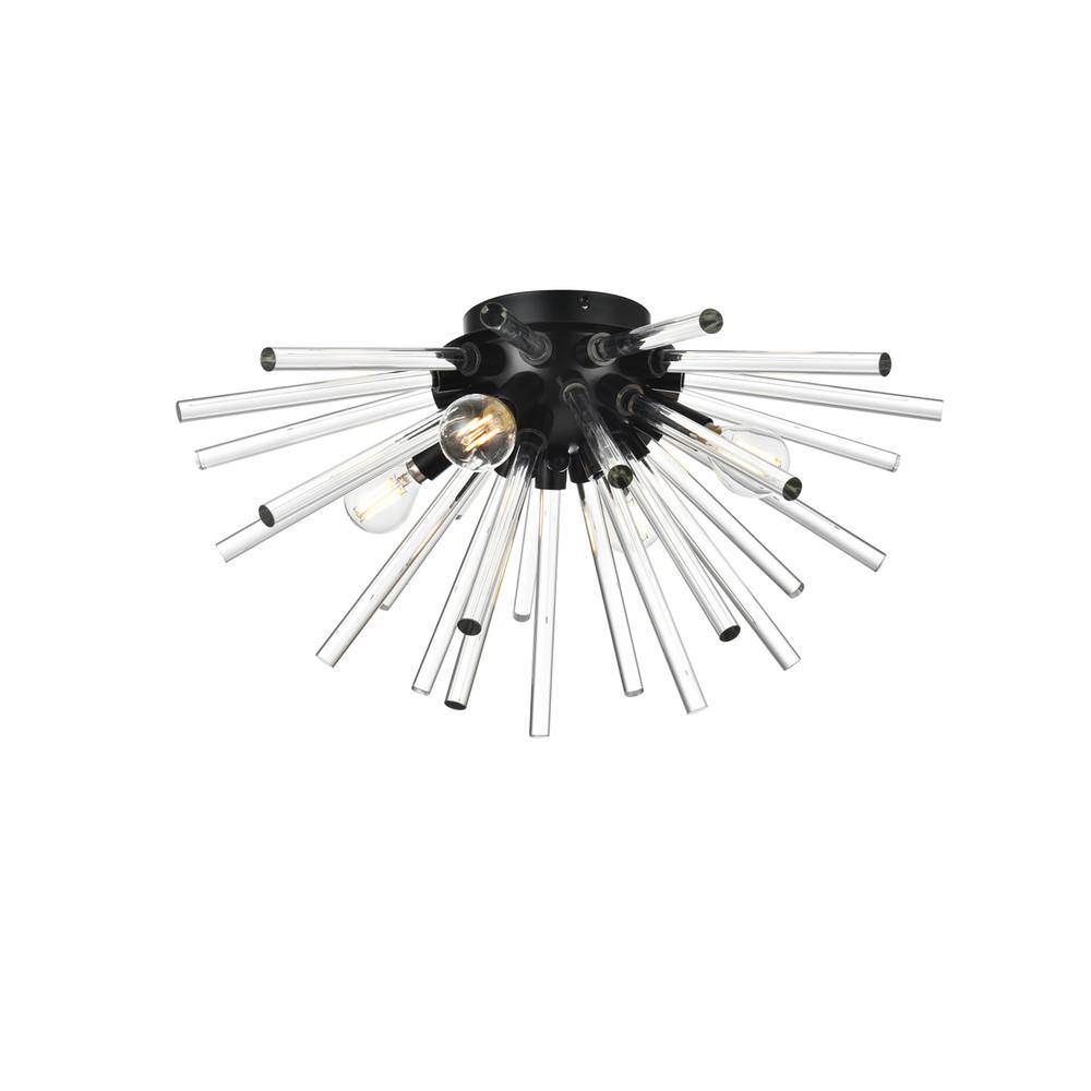 Alt View 3. Elegant Lighting - Sienna 18 Inch Crystal Rod Wall Sconce In Black - Black.