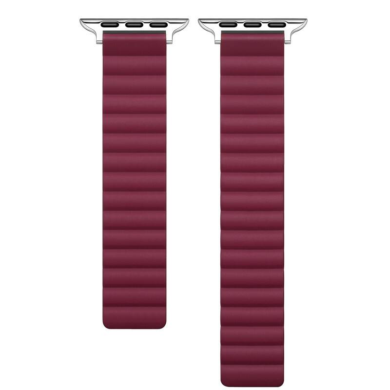 Left. Posh Tech - Magnetic Silicone Band for Apple Watch - Cherry Lacquer.
