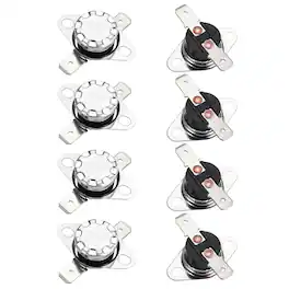 Unique Bargains - KSD301 Thermostat 145°C/293°F 10A Normally Closed N.C Adjust Snap Disc Temp Switch for Microwave/Oven 8pcs Bakelite - Silver
