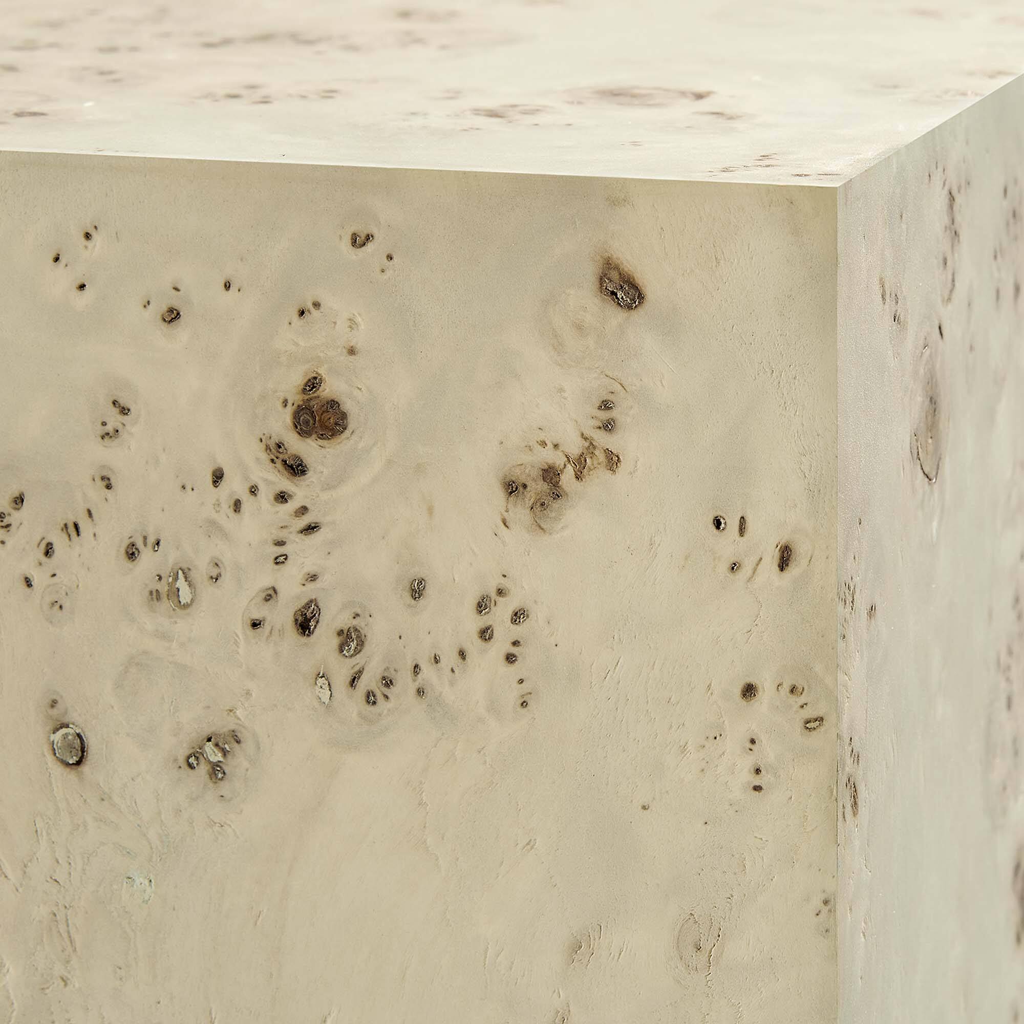 Alt View 5. Modway - Cosmos 16" Square Burl Wood Side Table by Modway - Bleached Burl.