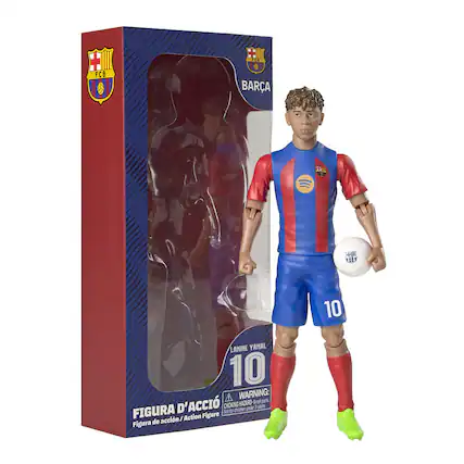 FCB BARCA
LAMINE YAMAL 10
WARNING: HAZARO-Small parts. Not for children under 3 years.
FIGURA D'ACCIÓ
Figura de acció / Action Figure