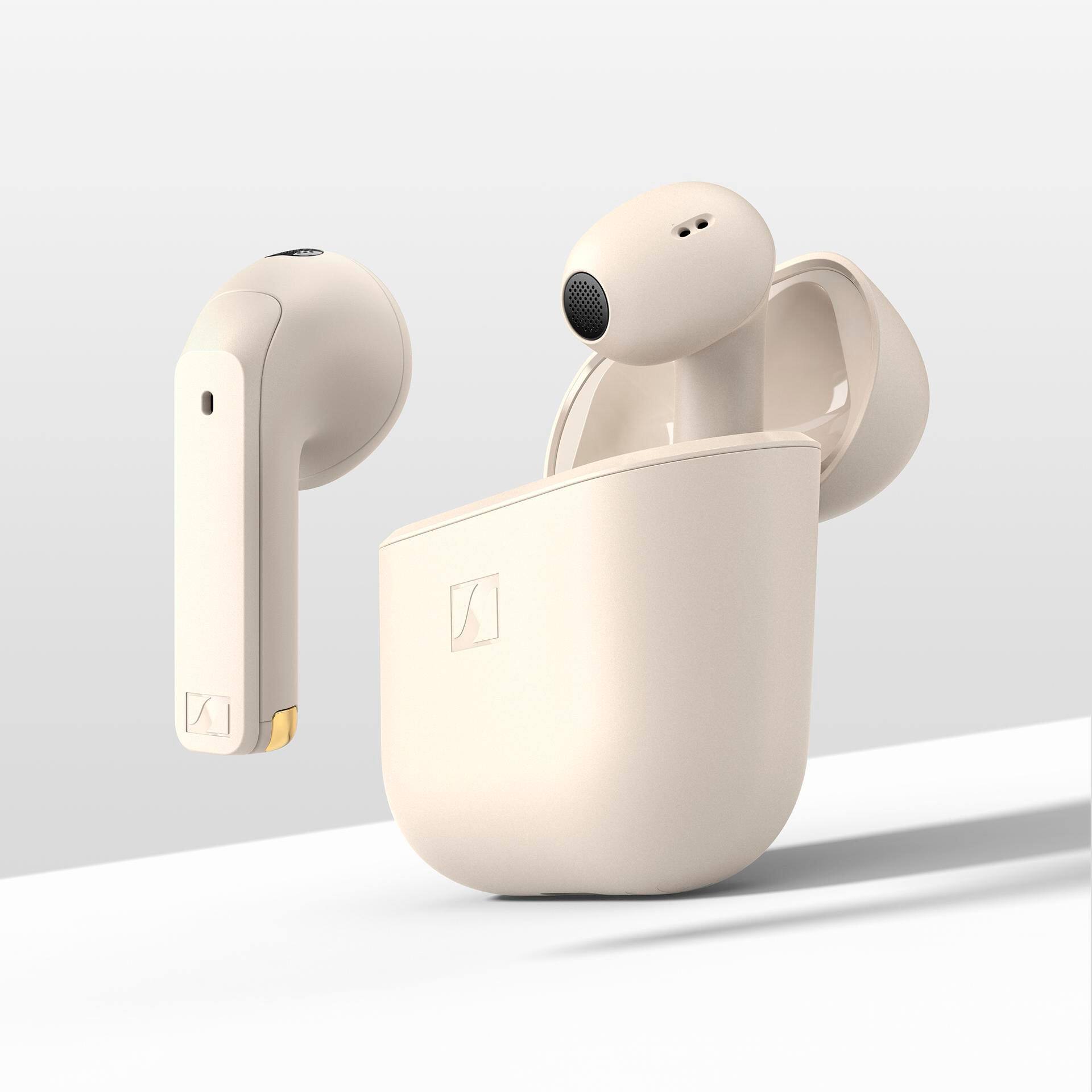 Alt View 1. Sennheiser - Sennheiser ACCENTUM Open Wireless Earbuds - Ear Buds with Open Design, Dynamic Sound and Bluetooth 5.3 - Cream.