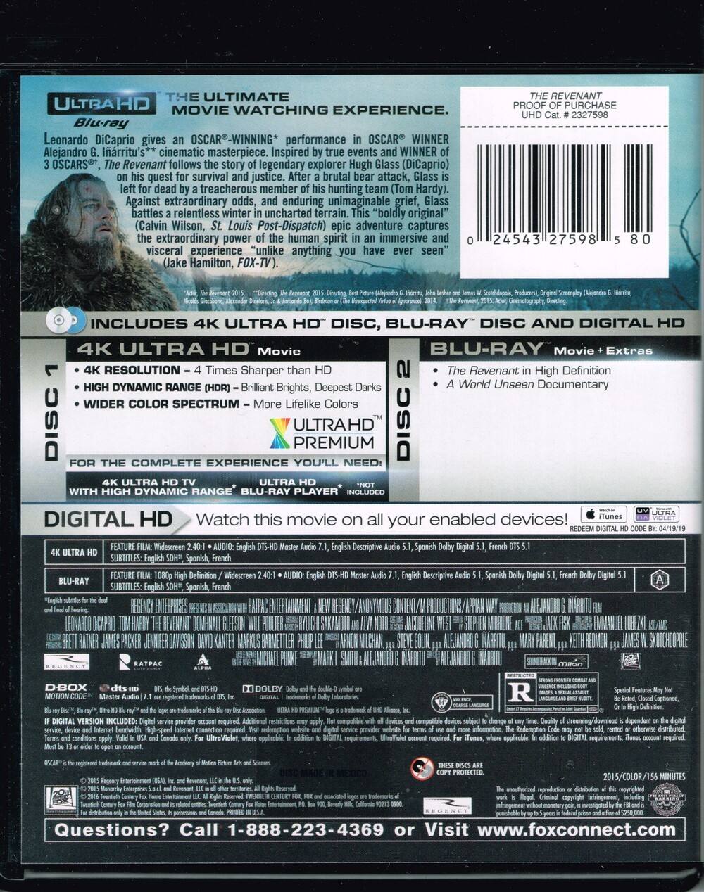 Alt View 1. The Revenant   - 4K Blu-Ray.