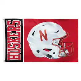 WinCraft - Nebraska Huskers 3' x 5' Helmet Deluxe Single-Sided Flag - Multicolor
