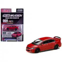 Honda Civic Mugen RR (FD2) RHD (Right Hand Drive) Milano Red "JDM64" Series 1/64 Diecast Model Car by Hobby Japan