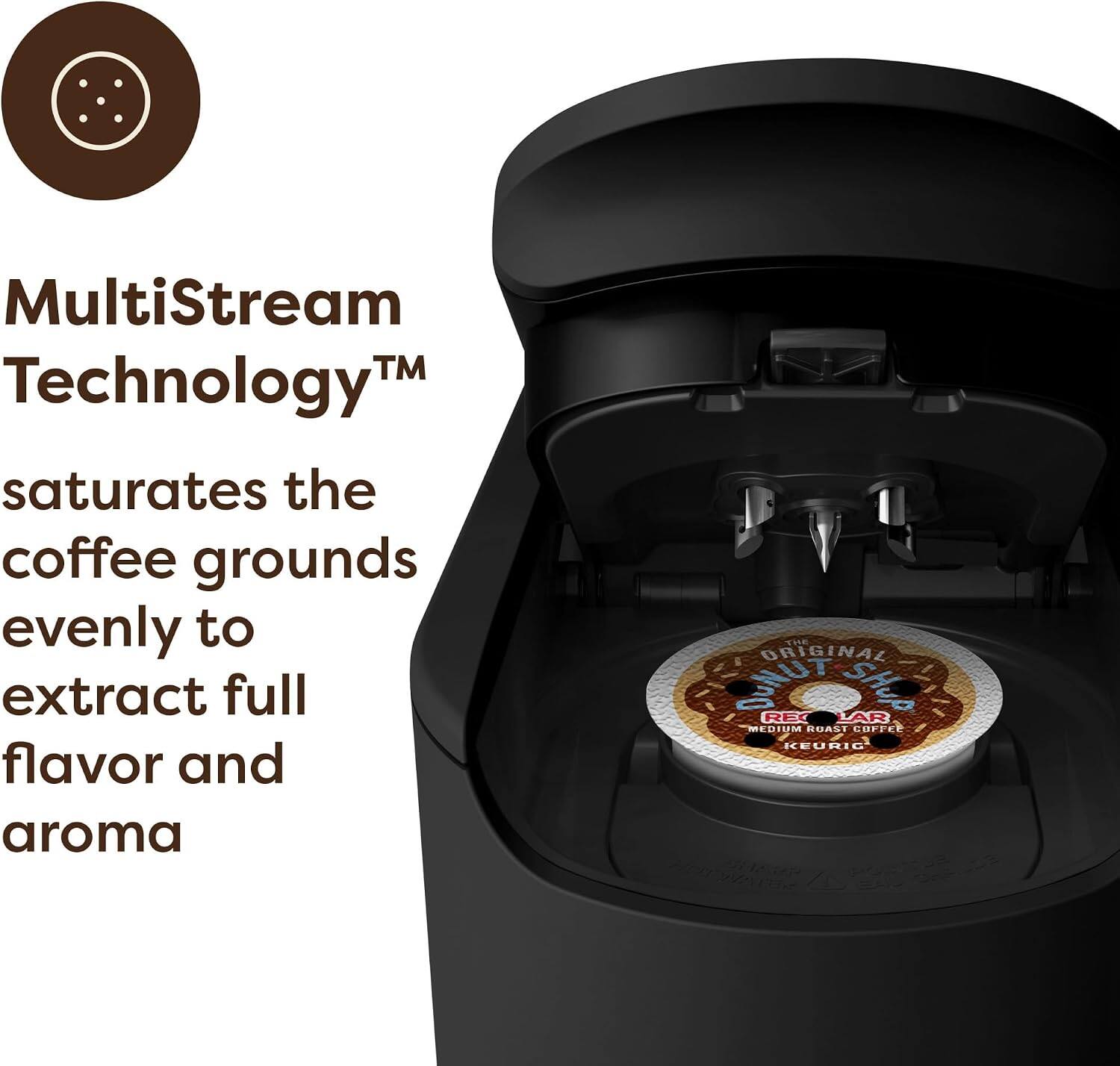 MultiStream™ Technology saturates the coffee grounds evenly to extract full flavor and aroma

THE ORIGINAL DONUT SHOP REX LAR MEDIUM ROAST COFFEE KEURIG