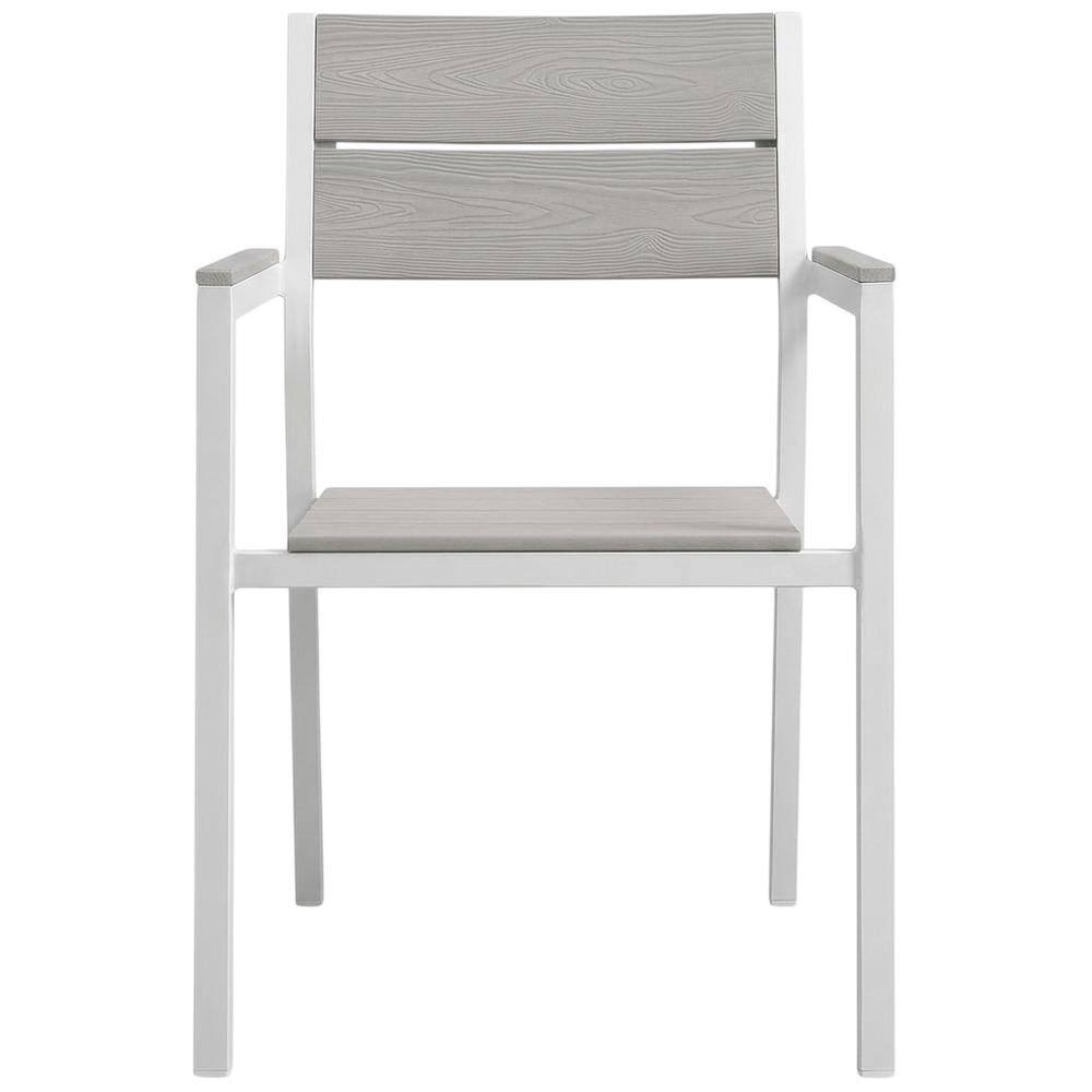 Back. Outdoor Escape - Outdoor Patio Armchair With Armrest And Stackable Design - Gray.